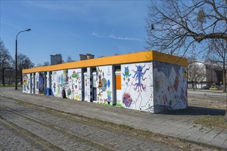 Graffiti on former tram shelter