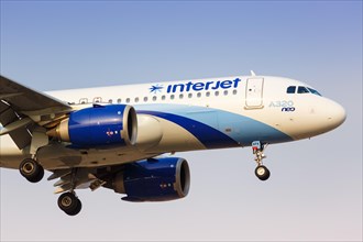 An Interjet Airbus A320neo with the registration XA-APA lands at Lima Airport