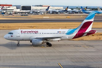 A Eurowings Airbus A319 with the registration D-AGBP at London Airport