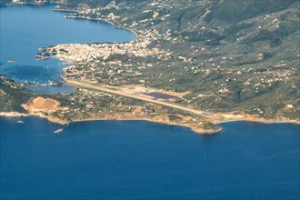 Overview aerial view Skiathos Airport