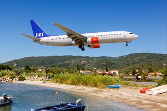 A Boeing 737-800 of SAS Scandinavian Airlines with registration LN-RCZ at Skiathos Airport