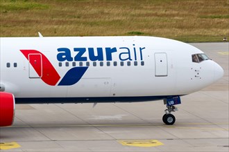 A Boeing 767-300ER aircraft of Azur Air with registration D-AZUB at Nuremberg Airport