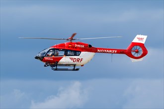 An Airbus Helicopters H145 helicopter of the DRF Luftrettung with the registration D-HDSK at Nuremberg Airport
