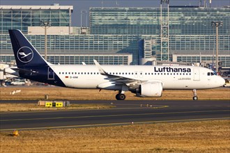 A Lufthansa Airbus A320neo with the registration D-AINK at Frankfurt Airport