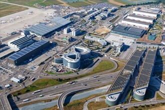 Overview Airport Messe Bosch multi-storey car park and Airport City Stuttgart