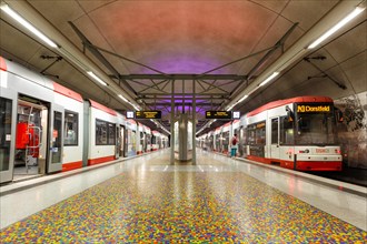 Light rail metro underground station Unionstrasse station in Dortmund