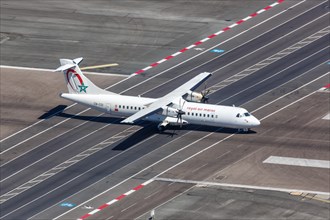 An ATR 72-600 of the Royal Air Maroc Express with the registration CN-COI at Gibraltar Airport