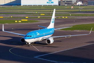 A KLM Royal Dutch Airlines Boeing 737-700 aircraft with registration number PH-BGR at Amsterdam Schiphol Airport