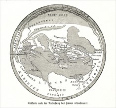 Earth map reconstructed according to the view of Homer