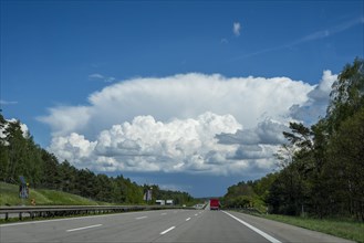 A2 motorway with clouds in the sky