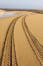 Wheel tracks in the desert near Walvis Bay