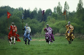Medieval jousting tournament in France