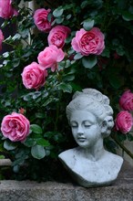 Female bust with roses
