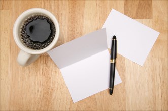 Note card & envelope with room for your own text and coffee