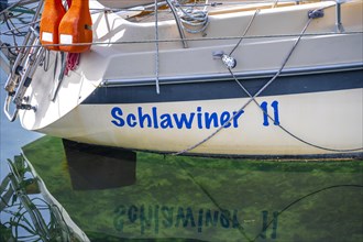 Sailing boat with the name Schlawiner
