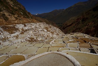 Terraces for salt extraction at night