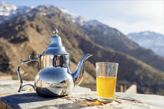 Moroccan mint tea and silver teapot