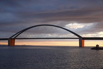 Fehmarnsund Bridge in the last evening light