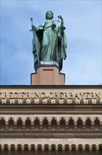 Figure of Justitia on the building of the government of Upper Bavaria