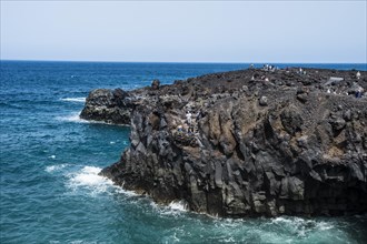 Los Hervideros lava rock coastline