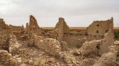 Ruins of the ancient city at the oasis Source Bleu