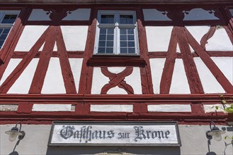 Sign at the historical inn Zur Krone built 1704/05