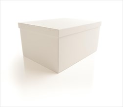 White box with lid isolated on a white background