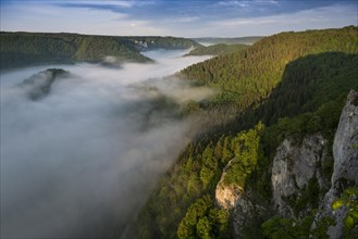 View from Eichfelsen with morning fog