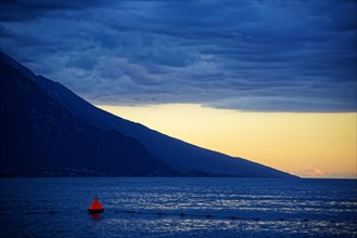 Lake Garda north shore at sunset