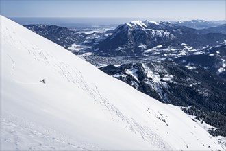 Skier on Alpspitz east slope