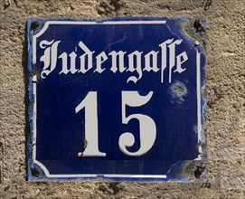 Old house number sign of the Judengasse