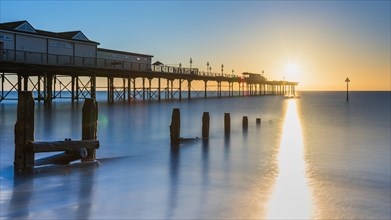 Sunrise in long time exposure of Grand Pier