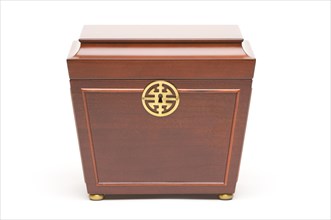 Asian gift or jewelry box isolated on a white background
