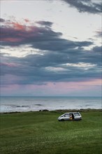 Van at beach