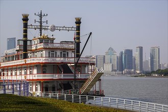 Tourist boat in the style of Mississippi steamers on the Huangpu River