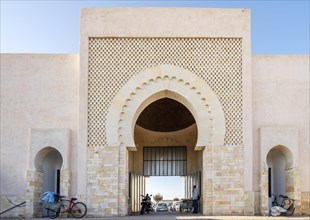 Modern entrance to traditional open air Agadir market