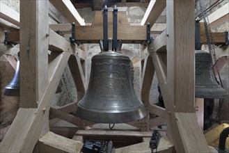 Three new bells hang in the new belfry
