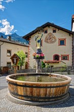 Wooden village fountain