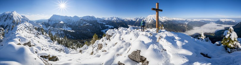 Alpine panorama in winter with nice weather
