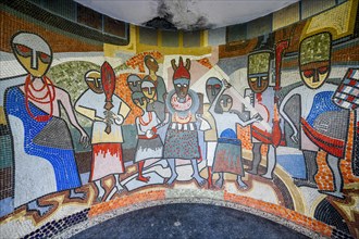 Wall mural in the Benin National Museum in the Royal gardens