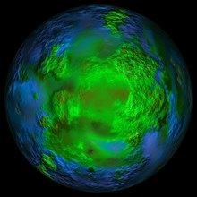 Digitally created high resolution image of planet Uranus
