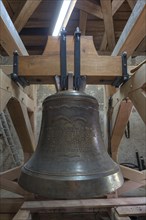New bell mounted in the belfry