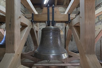 New bell mounted in the belfry