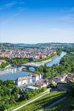 Overlook over Wuerzburg from Fortress Marienberg