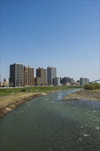 Ishikari river flowing through Sapporo