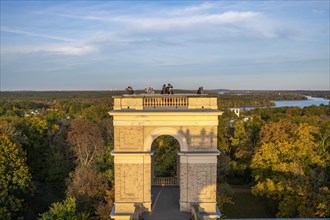 Viewing platform at the Belvedere on the Pfingstberg in autumn