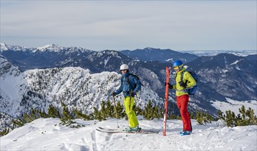 Two ski tourers at the summit of Simetsberg