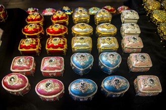 Music boxes for sale in the Music Box Museum in Sakaimachi street