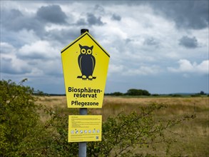 Sign in the inland dunes nature reserve near Klein Schmoelen