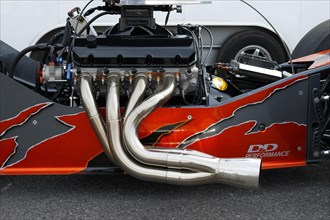 Nitro fuel engine of a race car